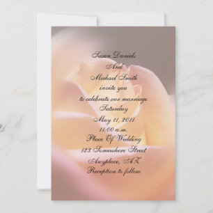 Invitación de boda floral de rosa amarillo ensueño