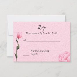Invitación de boda floral de rosa de primavera RSV