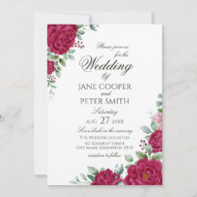 Invitación de boda floral de rosas Presupuesto
