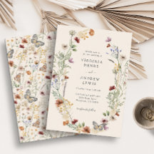 Invitación de boda floral de terracota