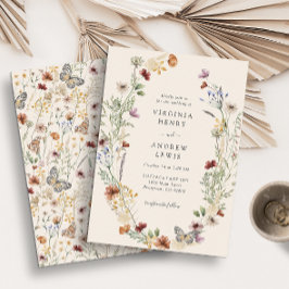 Invitación de boda floral de terracota