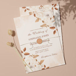 Invitación de boda floral de terracota boho