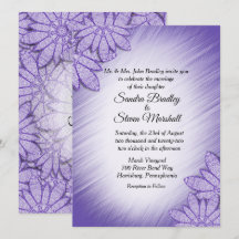 Invitación de boda floral de tono ultravioleta