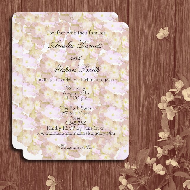 Invitación de boda floral de verano pastel (Subido por el creador)