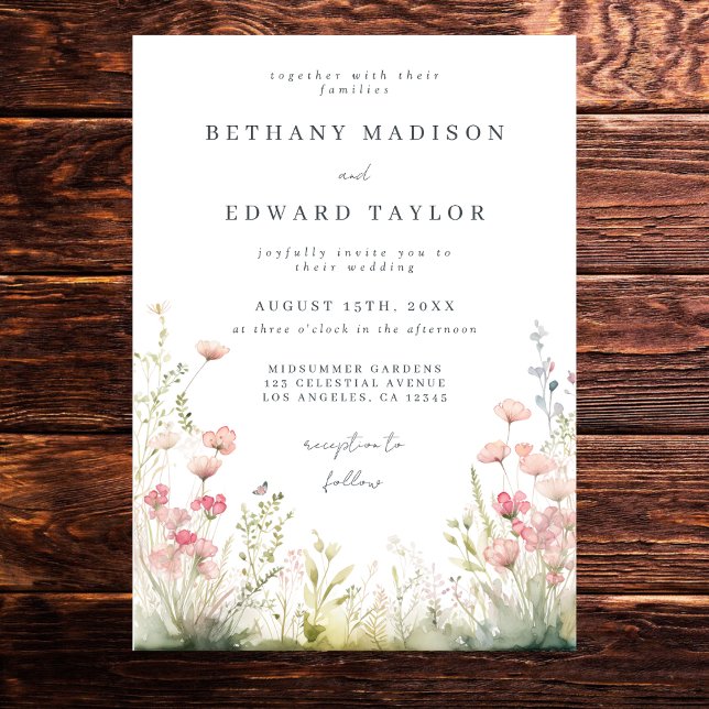 Invitación de boda floral delicada (Subido por el creador)