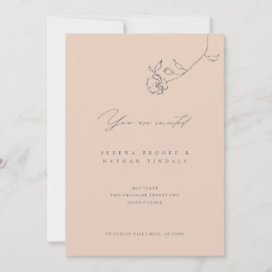 Invitación de boda floral delicada personalizada m