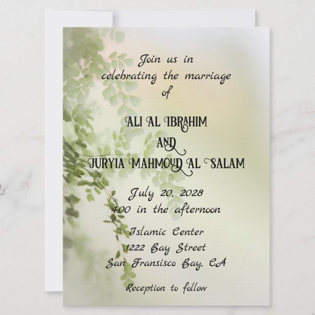 Invitación de Boda Floral Dulce (Anverso)