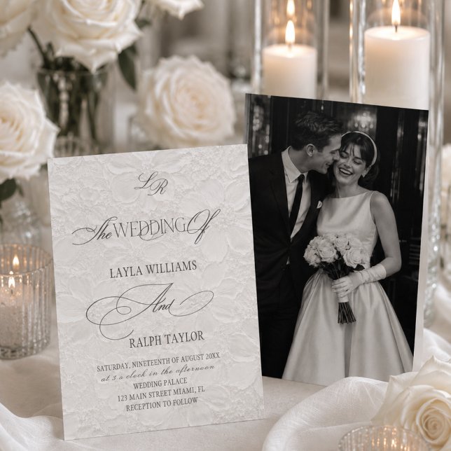 Invitación de boda floral editorial de lujo (Subido por el creador)