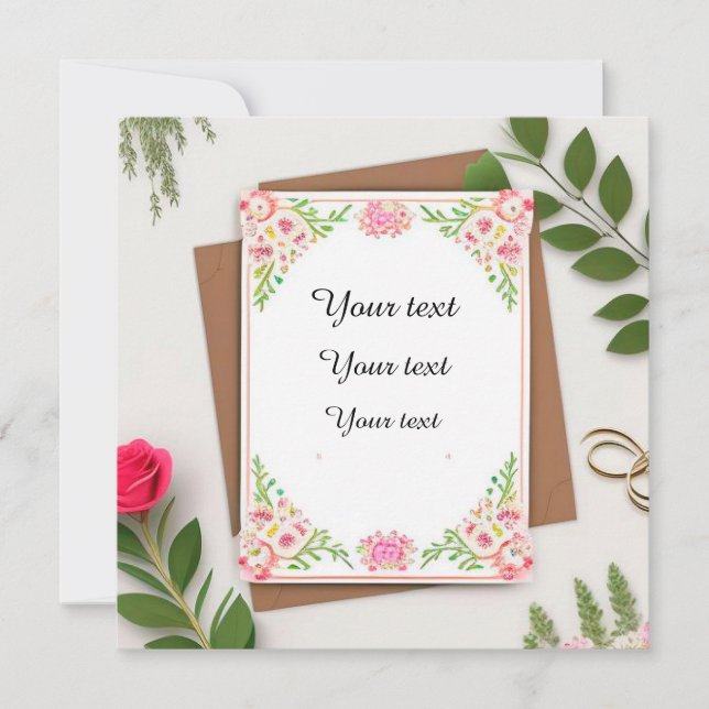 Invitación de boda floral elegante (Anverso)