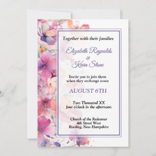 Invitación de boda floral elegante