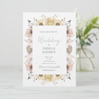 Invitación de boda floral - Elegante