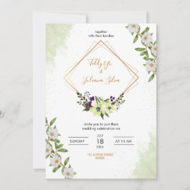 Invitación de boda floral elegante