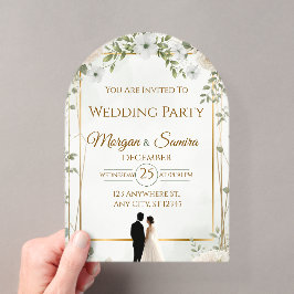 Invitación de boda floral elegante