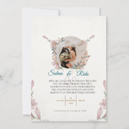 Invitación de boda floral elegante