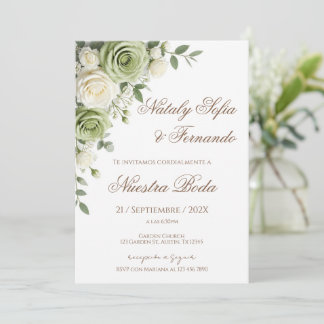 Invitación de boda floral elegante