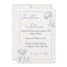 Invitación de boda floral elegante