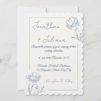 Invitación de boda floral elegante