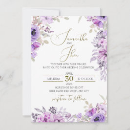 Invitación de boda floral elegante