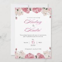 Invitación de boda floral elegante