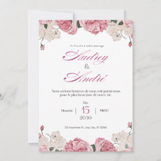 Invitación de boda floral elegante
