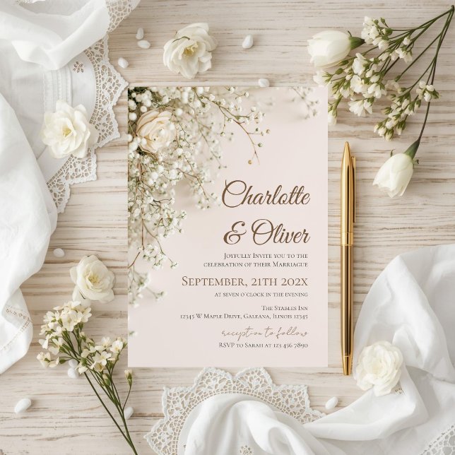 Invitación de boda floral elegante (Subido por el creador)