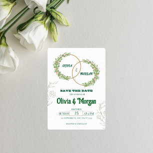 Invitación de boda floral elegante
