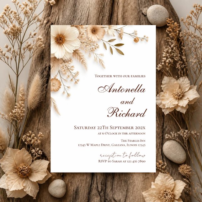 Invitación de boda floral elegante (Subido por el creador)