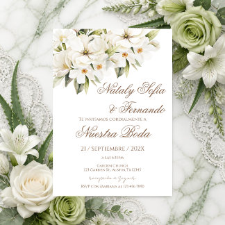 Invitación de boda floral elegante