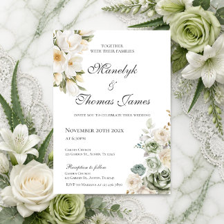 Invitación de boda floral elegante