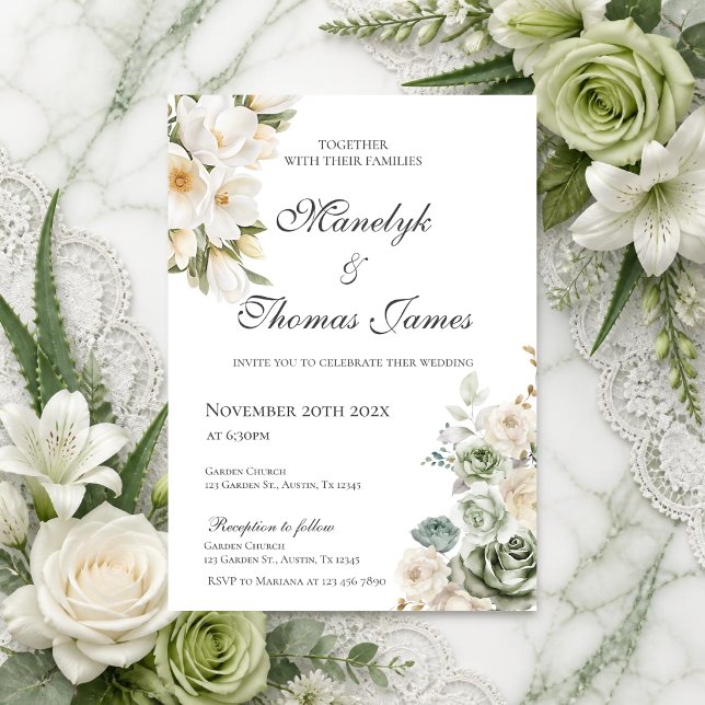 Invitación de boda floral elegante (Subido por el creador)