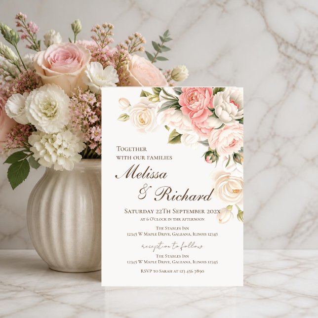 Invitación de boda floral elegante (Subido por el creador)