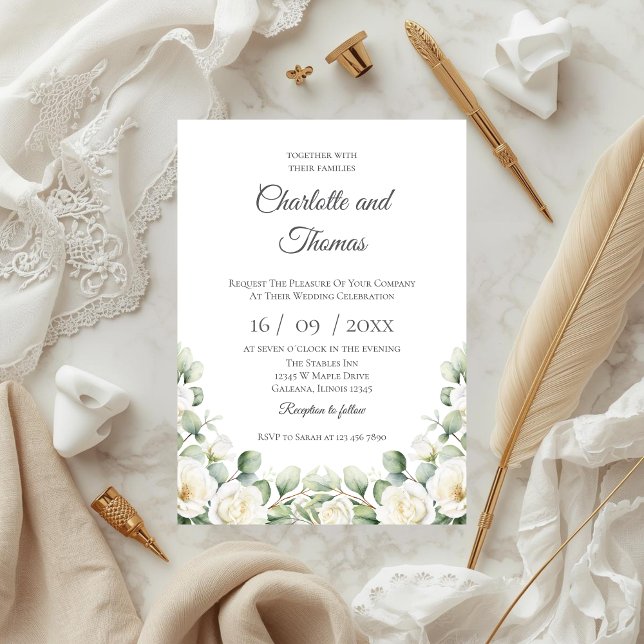 Invitación de boda floral elegante (Subido por el creador)