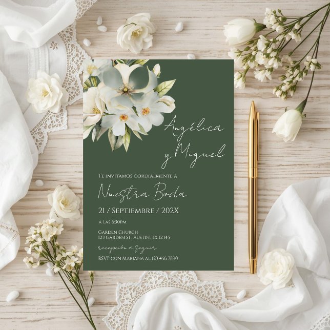Invitación de boda floral elegante (Subido por el creador)