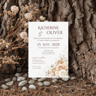 Invitación de boda floral elegante