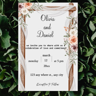 invitación de boda floral elegante