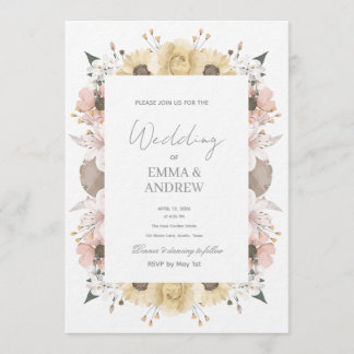 Invitación de boda floral - Elegante