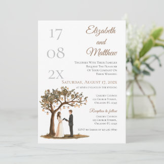 Invitación de boda floral elegante