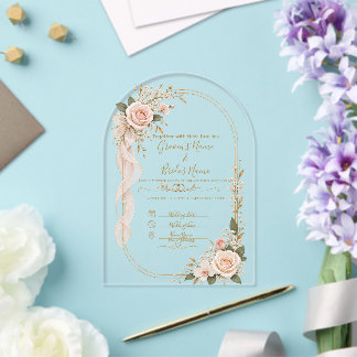 Invitación de boda floral elegante