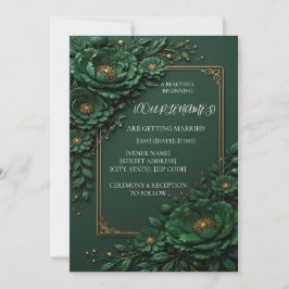 Invitación de boda floral elegante