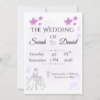 Invitación de boda floral elegante