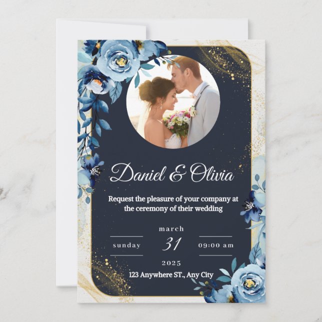 🌸 Invitación de Boda Floral Elegante 🌸 (Anverso)
