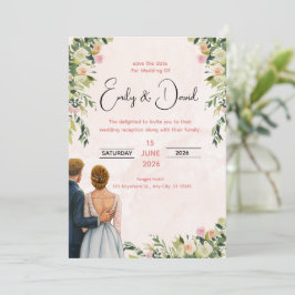 Invitación de boda floral elegante