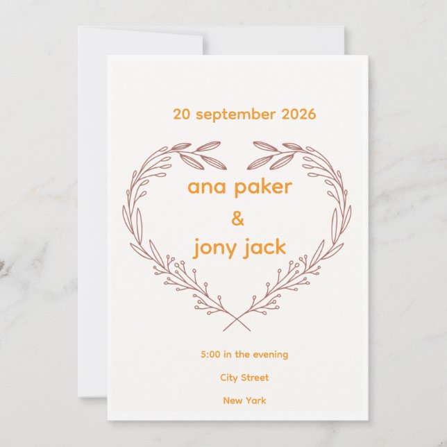 Invitación de Boda Floral Elegante (Anverso)