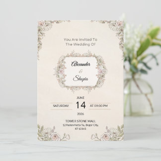 Invitación de Boda Floral Elegante