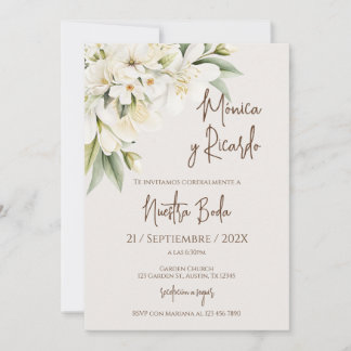 Invitación de boda floral elegante