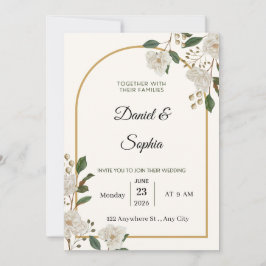 Invitación de boda floral elegante