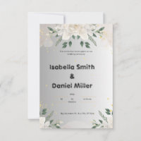 Invitación de Boda Floral Elegante Blanca