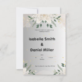 Invitación de Boda Floral Elegante Blanca