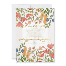 Invitación de boda floral elegante con acuarela |