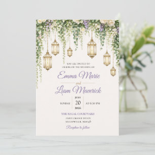 Invitación de boda floral elegante con acuarela